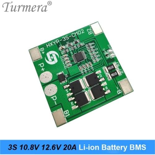 Turmera 3S 20A BMS 10.8V 12.6V 18650 Lithium Battery Protected Board for 12V Screwdriver Battery and Uninterrupted Power Supply