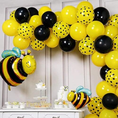 Yellow Balloons Yellow Polka Dot Balloons Black Balloons and Bee Foil Balloon Bee Decorations for Bee Party