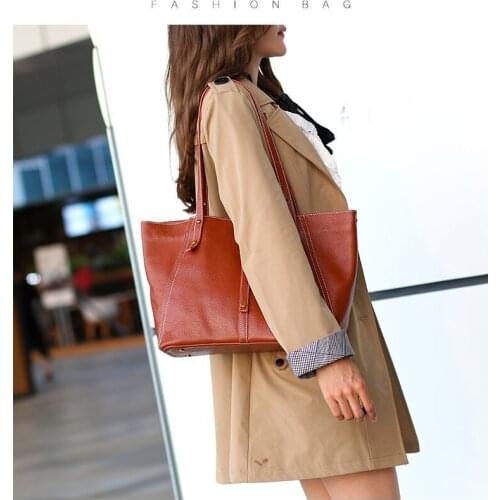 Women Handbags 100% Genuine Leather Lady Casual Tote Fashion Female Purse Grey Large Shoulder Bag handbag women Bolsa Feminina