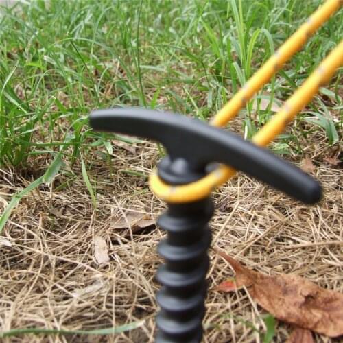 10pcs Camping Tent Pegs Outdoor Ultralight Camping Tent Stakes Pegs Pins Plastic Nylon Screw Spiral Nails Awning Trip Kit