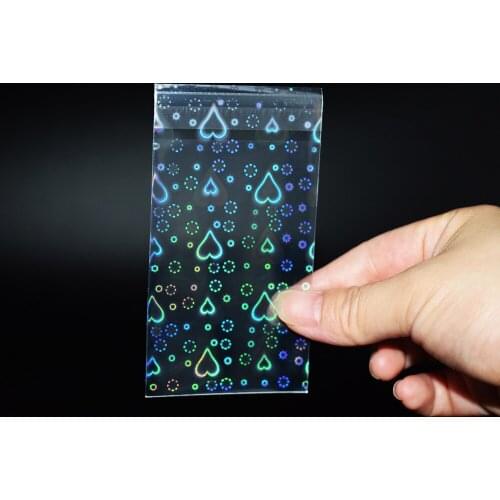 100pcs/lot 57x87mm Love Small Cards Transparent Laser Clear Sleeves Korea Idol Photo Protector Trading Cards Shield Cover