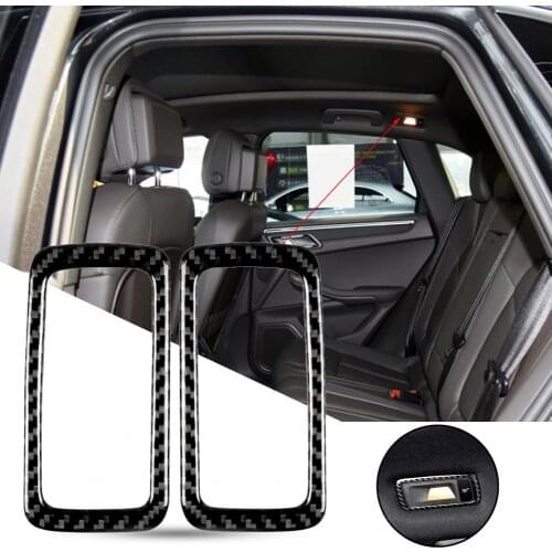 2Pcs Panel Sticker Waterproof Smooth Carbon Fiber Car Rear Reading Lamp Trim Decal for Porsche Macan 2014-2021 car Accessories