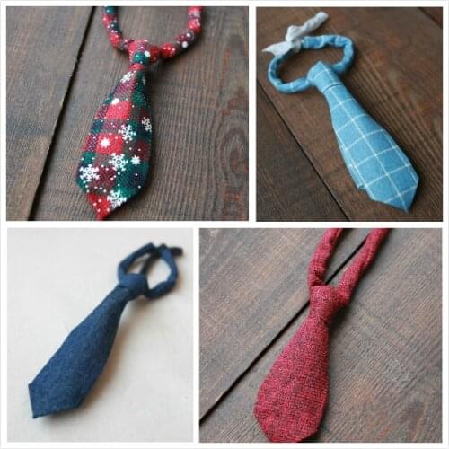 Photography Accessories Newborns Gentleman Tie Baby Boys Blue Grid Tie Handmade Boy Scarves Full Moon Props