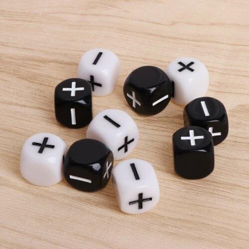 10 Pcs/set 15mm Multicolor Acrylic Cube Dice Beads Six Sides Addition Subtraction Dice Portable Table Games Toy