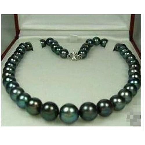 Big Natural 8-9MM Black Natural Pearl Necklace Beads pendant Beads 925 wedding Women GiftWomen Party
