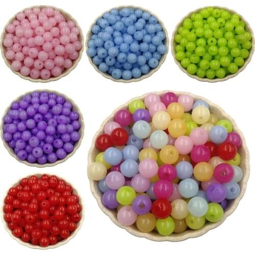 50PCS 10mm Acrylic Beads DIY Findings Round Fashion Jewelry Accessories Beads For Jewelry Making For Crafts Handmade Material