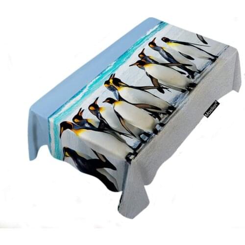 Antarctic King Penguins Ice Burg Snow Water Wave Table Covers