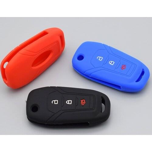 For Ford F-150 F-250 F-350 Explorer Ranger KA Fiesta Mondeo 3 button Remote Fob Shell Skin Silicone rubber Car Key cover case