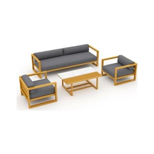 Sofa milk tea shop industrial wind office simple Nordic lazy leather tieyi sofa tea table combination set