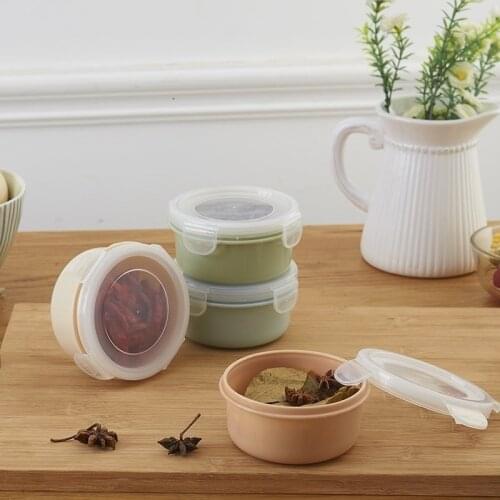 Mini Size Home Round Plastic Refrigerator Crisper Kitchen Food Storage Sealed Box Lunch Grains Tank Sorting Container