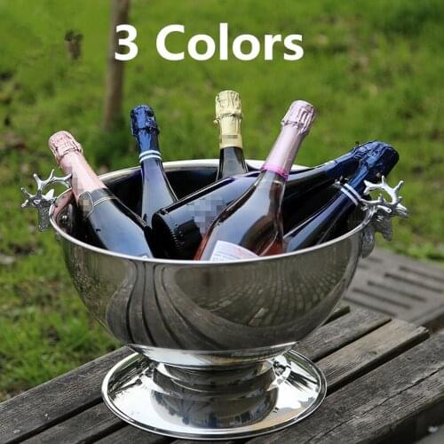 Stainless steel Deer Head ear Wall Champagne Keg Double Wall Food Grade Red wine beer Ice Bucket Bar Supplies