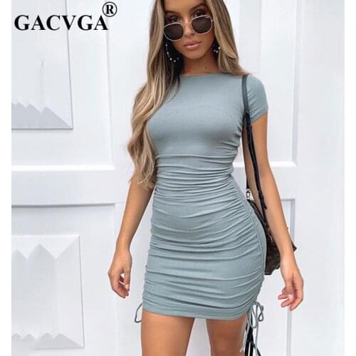 Летние платья с коротким рукавом GACVGA China At AliExpress
