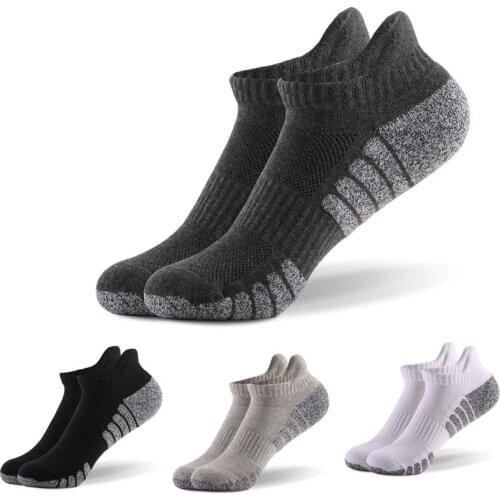 Cotton Running Socks Athletic Low-cut Thick Knit Outdoor Fitness Breathable Quick Dry Sports Ankle Socks