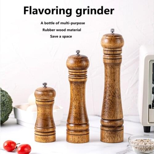 Pepper grinder solid wood pepper grinder manual oak grinder multi-purpose seasoning bottle ceramic core kitchen tool