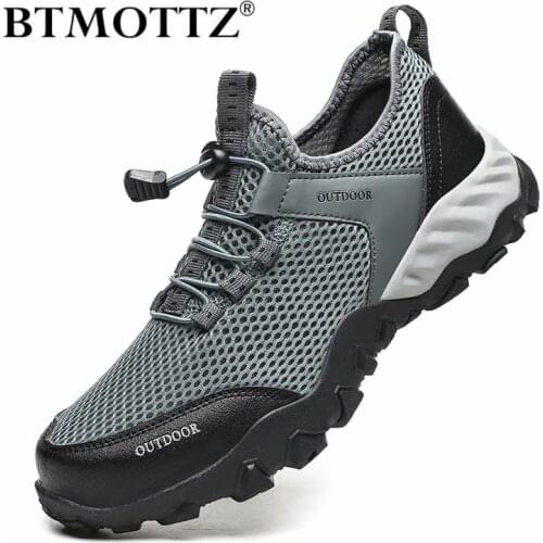 Summer Mesh Men Wading Shoes Breathable Mens Casual Shoes Outdoor Non-slip Walking Sneakers Men Hiking Treking Shoes Plus Size