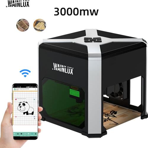 Wainlux K6 3000mw CNC Wifi Laser Engraver DIY Logo Mark Printer Cutter Woodworking Mini Laser Engraving Machine
