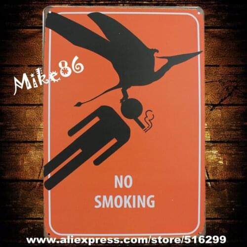 [ Mike86 ] NO SMOKING Bird Metal Plaque Gift PUB Wall art Painting Bar Craft Decor AA-181 Mix order 20*30 CM