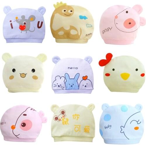 Cute Kids Hat Cap 40 Colors Baby Hats Cotton Born Printed Baby Beanies Hats For 0-3 Months Newborn Toddler Infant Caps
