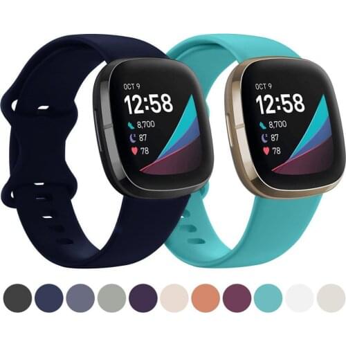 Smooth Silicone Strap Suitable For Fitbit Versa 3 / Fitbit Sense Watch Strap Sports Waterproof Soft Silicone Watch Band