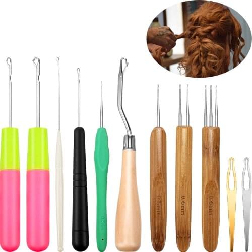 11 Pcs Dreadlocks Tool Set Crochet Hair Locking Latch Hook Crochet Needle Set Crochet Needles Dreading Hooks Hair Braid Craft