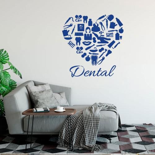 Teeth Care Wall Sticker Dental Clinic Vinyl Wall Decal Tooth Shop Decoration Wallpaper Mural Removable Quote Window Decal DW8680