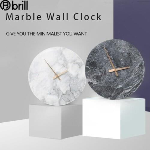 Nordic Marble Clock Minimalist Modern Design Wall Clocks Kitchen Art Personality Europe Fashion Style Wall Clock Home Decor gift