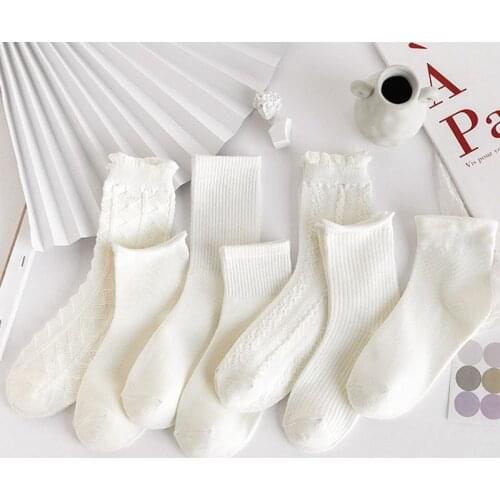 Lolita socks Sweet Style for Ladies Girls women princess Spring and summer white Cute Lovely Lace Short Sock Frilly Ruffle Ankle