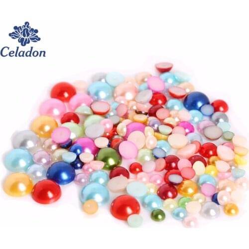 New Hot Sale Flat Back Multi-Size Colors Imitation Plastic ABS Pearl Beads for DIY Fashion Jewelry Craft Scrapbook Decoration
