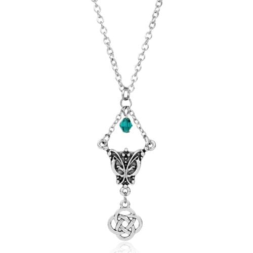 Movie Outlander Charm Necklace Crystal Pendant Amulet Scottish Necklace Women Party Jewelry Neck Lace Gift