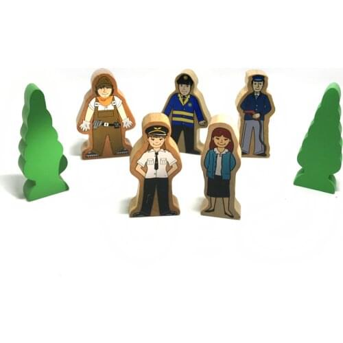 P113 High quality environmentally friendly wood track scene accessories+road sign+tree compatible track Scene game toys