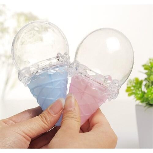 16pcs Mini Plastic Ice Cream Shaped Candy Box Baby Shower Baptism Party Wedding Sweets Holder