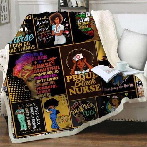 Throw Blanket fashion girl nurse 3D soft Velvet Plush Blanket Bedspread for Kids Sherpa Blanket bedding Couch Quilt Cover Travel