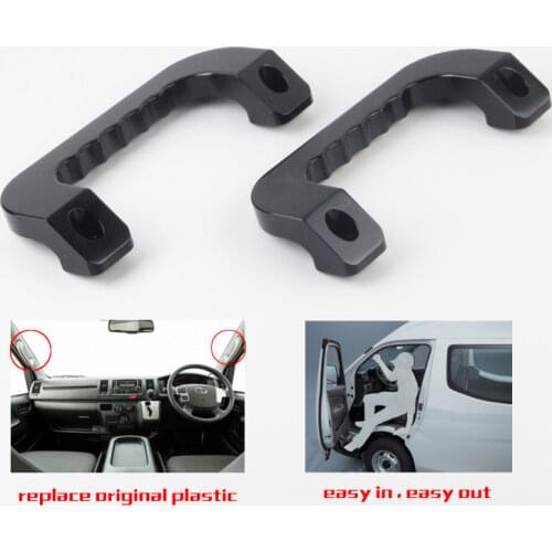 Car Door Armrest Handrail Cover Trim For Toyota RegiusAce hiace 2005-2018 refit drive room aluminum armrest grab handle