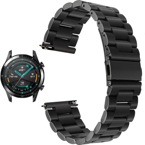 Stainless Steel Watchband Quick Release for Huawei Watch GT 2 46mm 42mm Band Wrist Strap Metal Bracelet Black Silver