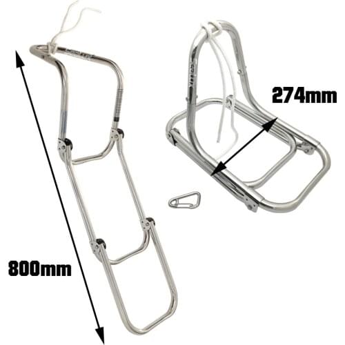 Sealux 3 Steps Inflatable Boat Boarding Ladder with Rope and Shackle Stainless Steel 304 for Marine Yacht