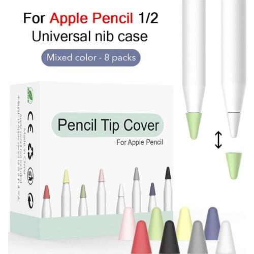 8pcs For Apple Pencil 1 2 Silicone Replacement Tip Case Touchscreen Stylus Pen Case Nib Protective Cover Skin For Apple Pencil