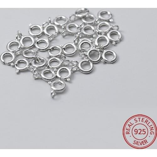 10pcs/set) 925 Sterling Silver thick round Claw Spring Clasp lobster Hooks for jewelry making design DIY bracelet necklace