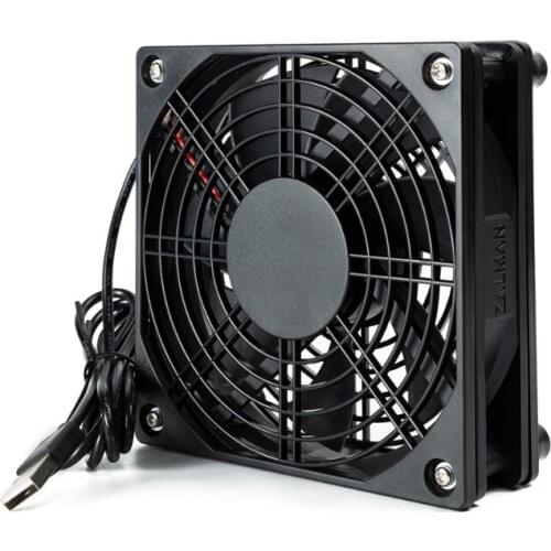 5V USB Router Fan 80mm 92mm 120mm 140mm DIY TV Box Ball/Sleeve Cooler W/Controller & Protective Net Desktop Cooling Fan