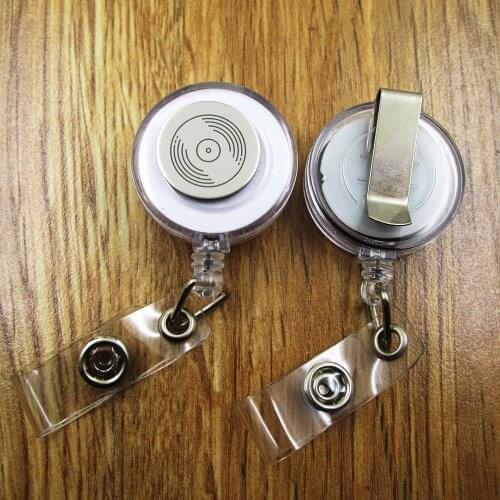 Vinyl Record ID Badge Reel gift for him/her friend family retractable recoil id badge holder work fun