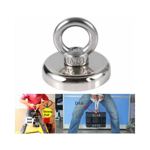RECOVERY MAGNET, VERY STRONG. SEA, FISHING, WATER, TREASURE HUNTING WITH EYELET