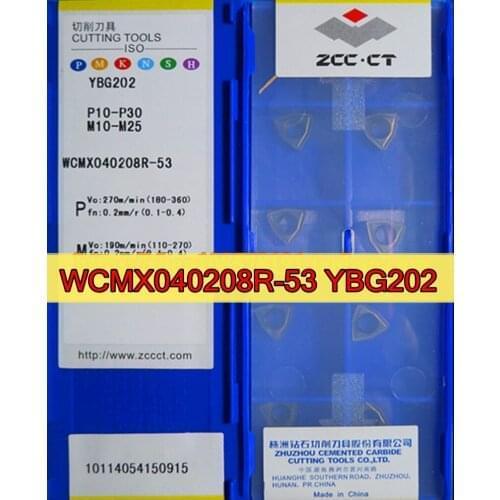 WCMX040208R-53 YBG202 10pcs 50pcs 100pcs 100% original Zcc.ct carbide insert Processing: stainless steel. Steel.Etc