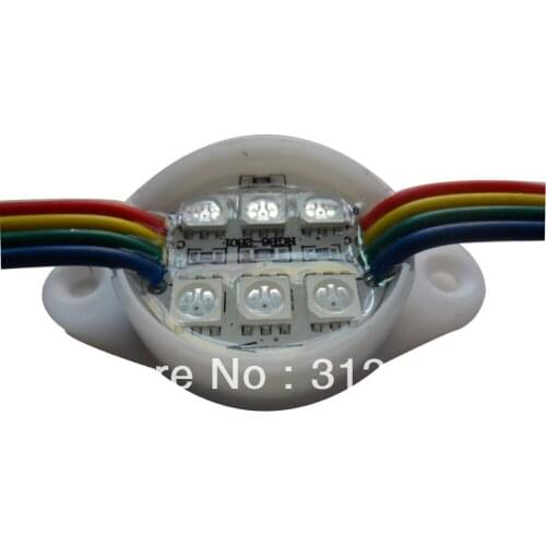 WS2801IC LED Pixel module;DC12V,waterproof, 30mm diameter;6pcs 5050 SMD RGB;20pcs a string