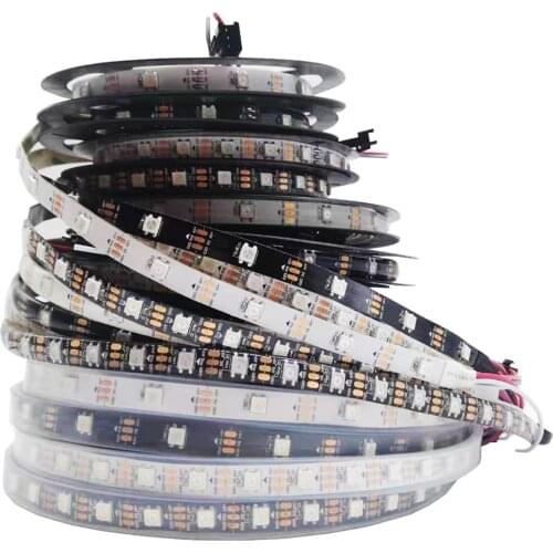 WS2812B Led Strip WS2812 Individually Addressable Smart RGB Led Strip Waterproof 5050SMD RGB 30/60/144 Leds/m 1m 2m 3m 4m 5m