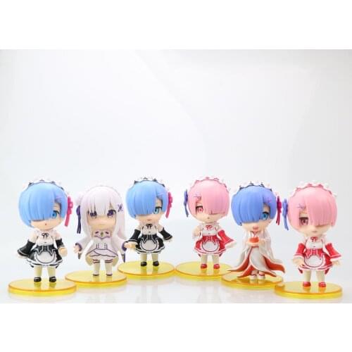 Japan capsule toys anime cute kawaii 10cm Emilia Rem Ram blind box gashapon figures ornaments