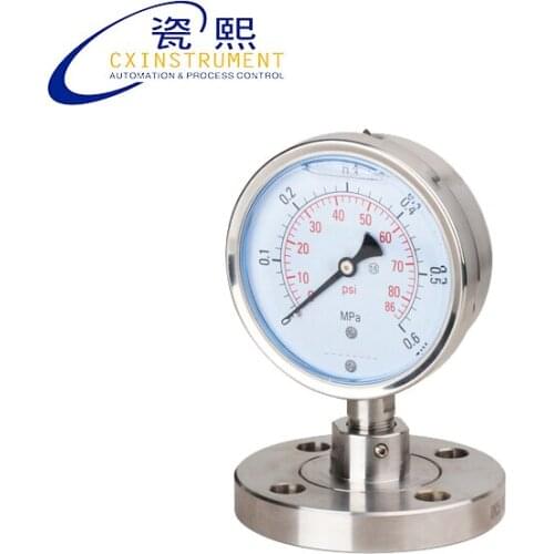 0~40 Mpa Test Range 60mm Diameter Radial Installation and All Stainless Steel Material Diaphragm Pressure Gauge