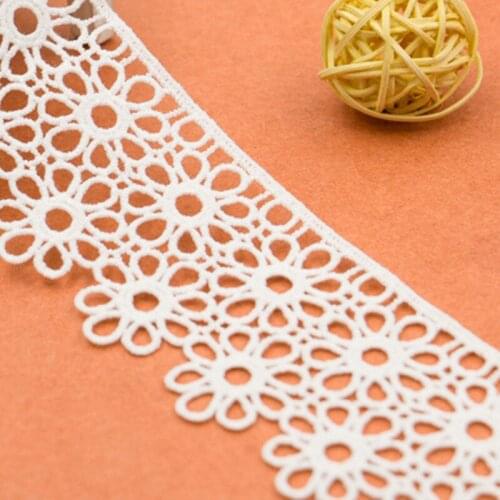 1 Yards Hollow Milk Embroidery Lace Factory Outlet One Side Flower lace DIY Handmade,Wedding Party/Child Dress/Decoration
