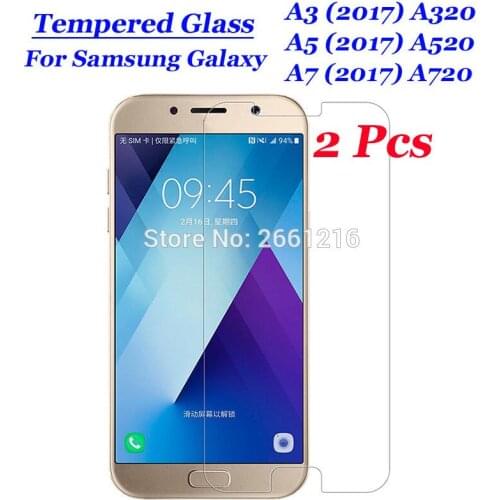 2 Pcs/Lot A320 A520 Tempered Glass 9H 2.5D Premium Screen Protector Film For Samsung Galaxy A3 (2017) A320 A5 2017 A520 A7 A720