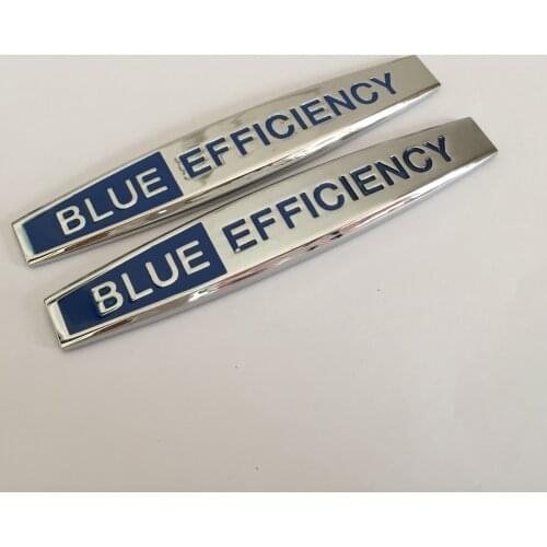 2pcs Blue efficiency Car Fender side Emblem Badge rear bumper trunk fender Sticker car styling Auto accessories