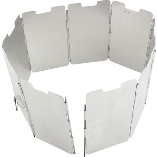 Hot selling 9PCS Windproof BBQ Plates Grill Mat Wind Screen Foldable Outdoor Camping Equipment Picnic Windshield Winderscreen