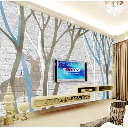 3D abstract tree brick wallpaper , custom large murals , living room TV backdrop bedroom papel DE parede